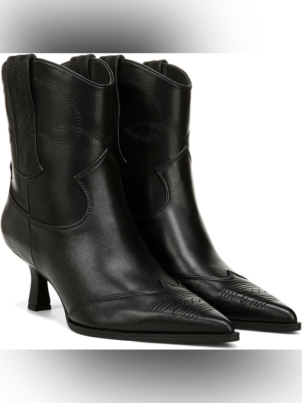 Circus by Sam Edelman Black Pointed Western-Inspired Ankle Boots